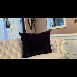 Black oversized fur pillow